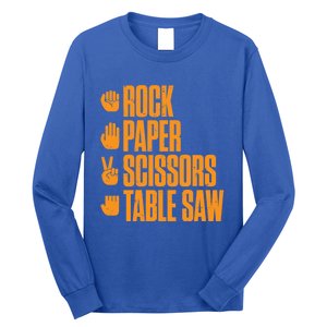 Rock Paper Scissors Table Saw Funny Carpenter Cute Gift Long Sleeve Shirt