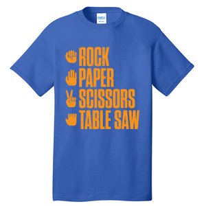 Rock Paper Scissors Table Saw Funny Carpenter Cute Gift Tall T-Shirt