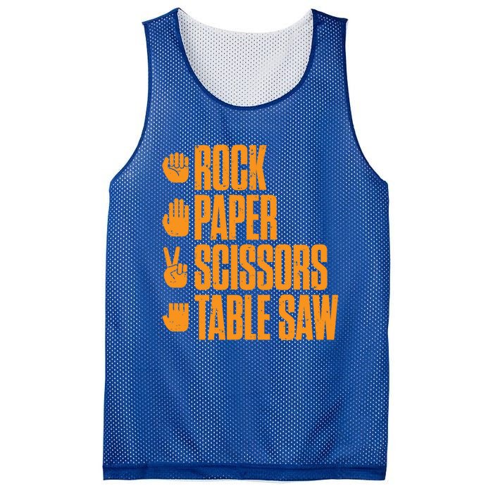 Rock Paper Scissors Table Saw Funny Carpenter Cute Gift Mesh Reversible Basketball Jersey Tank