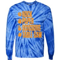 Rock Paper Scissors Table Saw Funny Carpenter Cute Gift Tie-Dye Long Sleeve Shirt