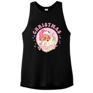 Retro Pink Santa Claus Pink Christmas Vibes Christmas Design Ladies PosiCharge Tri-Blend Wicking Tank