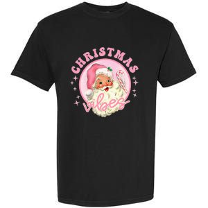 Retro Pink Santa Claus Pink Christmas Vibes Christmas Design Garment-Dyed Heavyweight T-Shirt