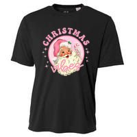 Retro Pink Santa Claus Pink Christmas Vibes Christmas Design Cooling Performance Crew T-Shirt