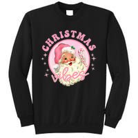 Retro Pink Santa Claus Pink Christmas Vibes Christmas Design Sweatshirt