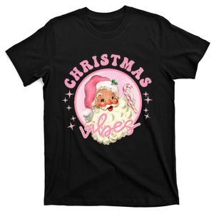 Retro Pink Santa Claus Pink Christmas Vibes Christmas Design T-Shirt