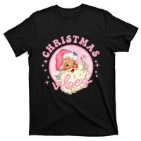 Retro Pink Santa Claus Pink Christmas Vibes Christmas Design T-Shirt