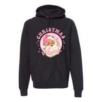 Retro Pink Santa Claus Pink Christmas Vibes Christmas Design Premium Hoodie