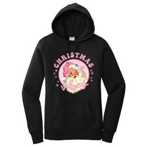 Retro Pink Santa Claus Pink Christmas Vibes Christmas Design Women's Pullover Hoodie