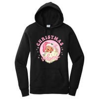 Retro Pink Santa Claus Pink Christmas Vibes Christmas Design Women's Pullover Hoodie