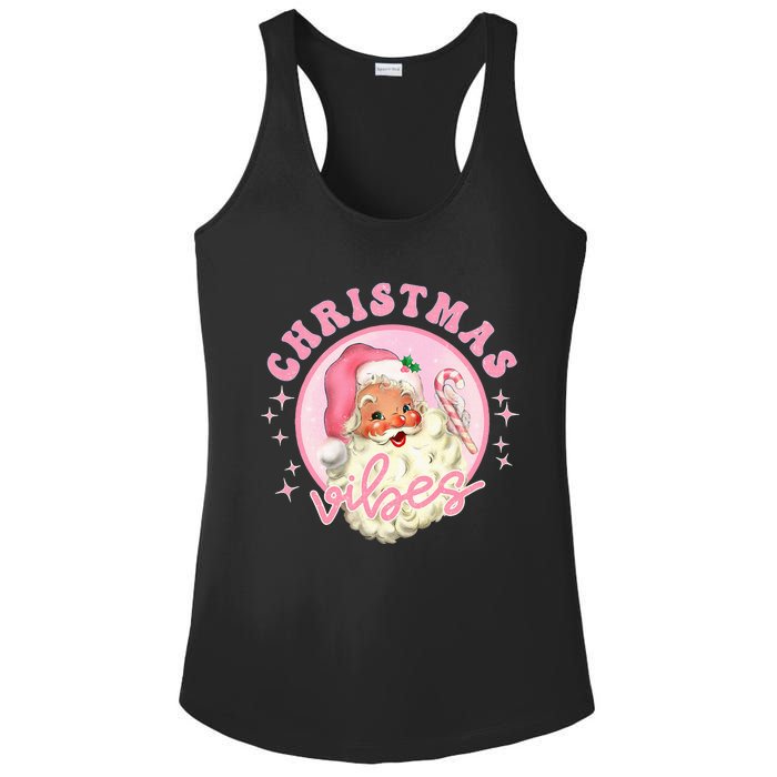 Retro Pink Santa Claus Pink Christmas Vibes Christmas Design Ladies PosiCharge Competitor Racerback Tank