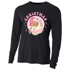 Retro Pink Santa Claus Pink Christmas Vibes Christmas Design Cooling Performance Long Sleeve Crew