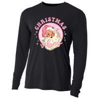 Retro Pink Santa Claus Pink Christmas Vibes Christmas Design Cooling Performance Long Sleeve Crew