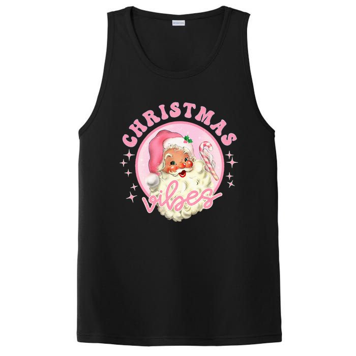 Retro Pink Santa Claus Pink Christmas Vibes Christmas Design PosiCharge Competitor Tank