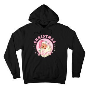 Retro Pink Santa Claus Pink Christmas Vibes Christmas Design Tall Hoodie