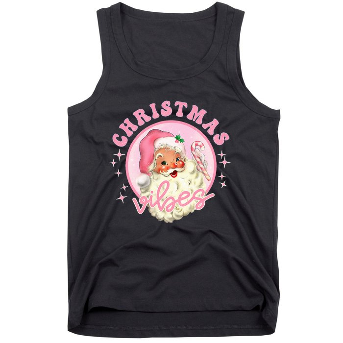 Retro Pink Santa Claus Pink Christmas Vibes Christmas Design Tank Top