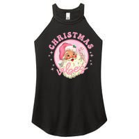 Retro Pink Santa Claus Pink Christmas Vibes Christmas Design Women's Perfect Tri Rocker Tank