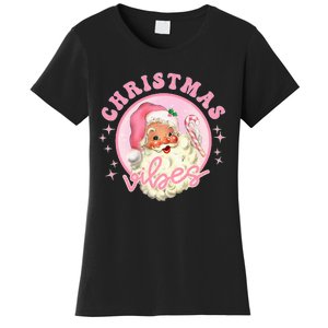 Retro Pink Santa Claus Pink Christmas Vibes Christmas Design Women's T-Shirt