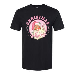 Retro Pink Santa Claus Pink Christmas Vibes Christmas Design Softstyle CVC T-Shirt