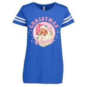 Retro Pink Santa Claus Pink Christmas Vibes Christmas Design Enza Ladies Jersey Football T-Shirt