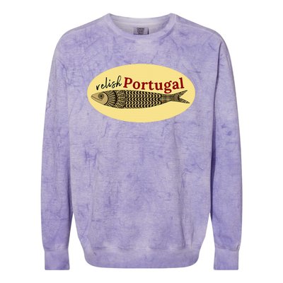 Relish Portugal Sardine Logo Portuguese Tile Sidewalk Colorblast Crewneck Sweatshirt