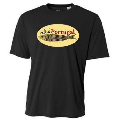 Relish Portugal Sardine Logo Portuguese Tile Sidewalk Cooling Performance Crew T-Shirt