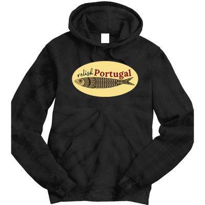 Relish Portugal Sardine Logo Portuguese Tile Sidewalk Tie Dye Hoodie