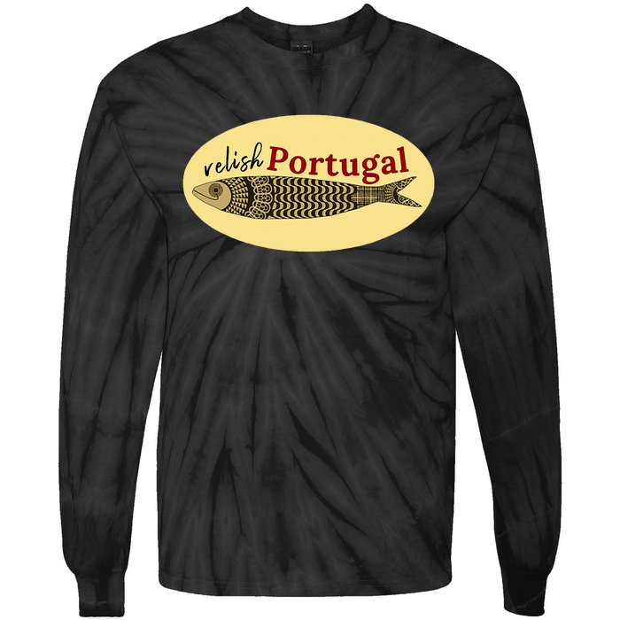 Relish Portugal Sardine Logo Portuguese Tile Sidewalk Tie-Dye Long Sleeve Shirt