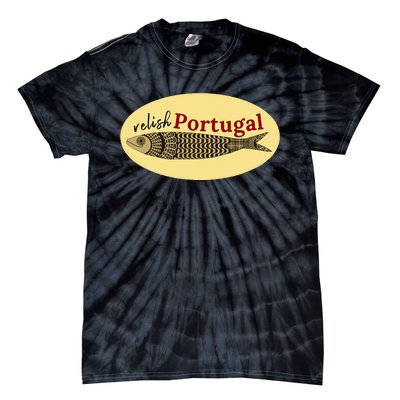 Relish Portugal Sardine Logo Portuguese Tile Sidewalk Tie-Dye T-Shirt