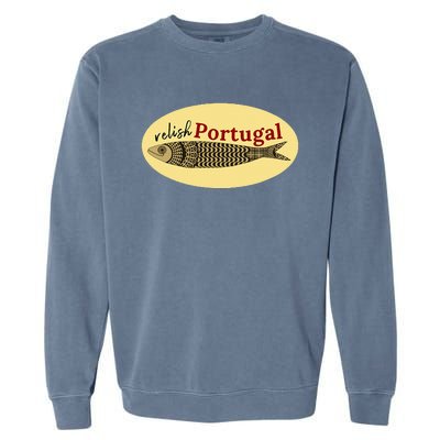 Relish Portugal Sardine Logo Portuguese Tile Sidewalk Garment-Dyed Sweatshirt