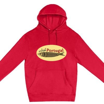 Relish Portugal Sardine Logo Portuguese Tile Sidewalk Premium Pullover Hoodie