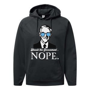 Ron Paul Should The Government Nope Liberty Libertarian Performance Fleece Hoodie