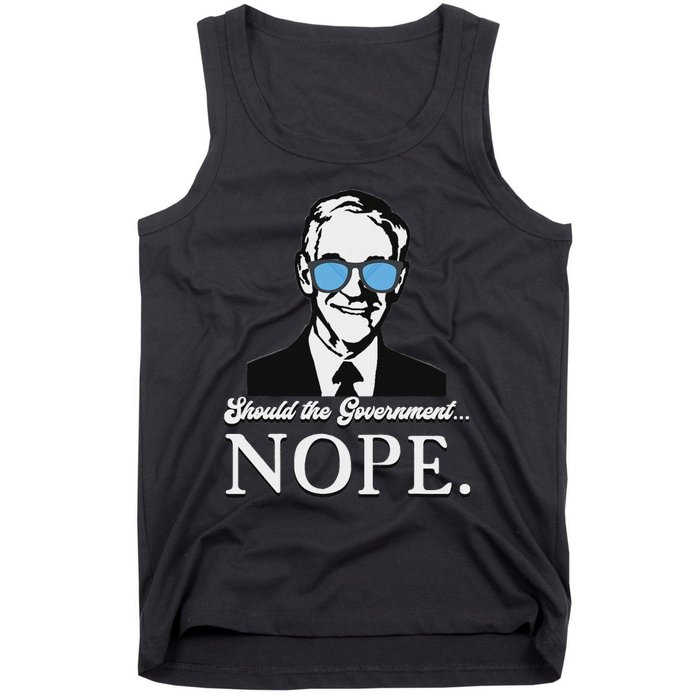 Ron Paul Should The Government Nope Liberty Libertarian Tank Top