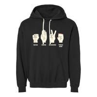 Rock Paper Scissors Table Saw Funny Carpenter Contractor Garment-Dyed Fleece Hoodie