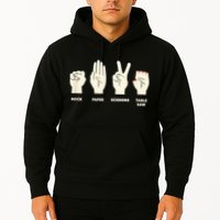 Rock Paper Scissors Table Saw Funny Carpenter Contractor Hoodie