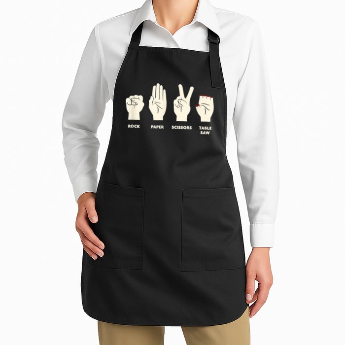 Rock Paper Scissors Table Saw Funny Carpenter Contractor Apron