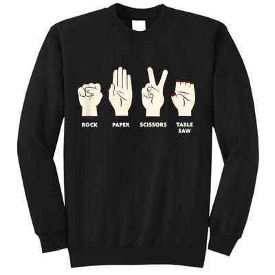 Rock Paper Scissors Table Saw Funny Carpenter Contractor Sweatshirt