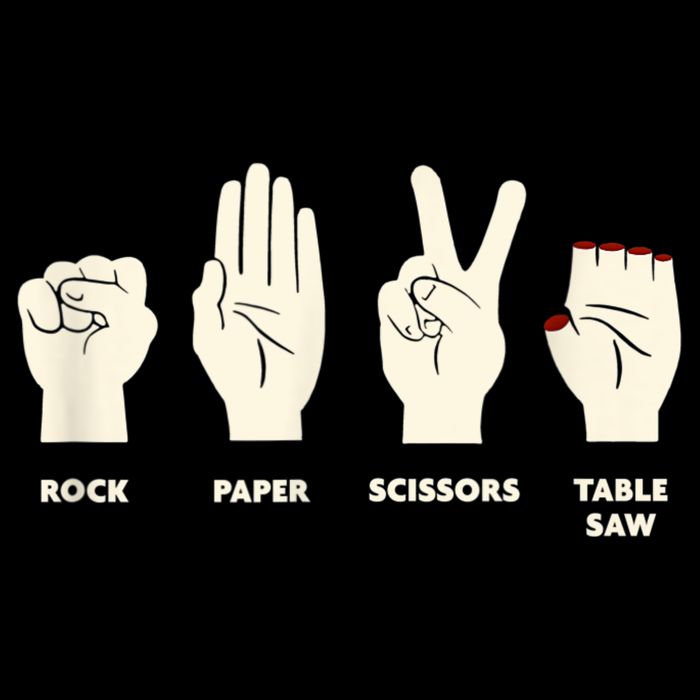 Rock Paper Scissors Table Saw Funny Carpenter Contractor Drawstring Bag