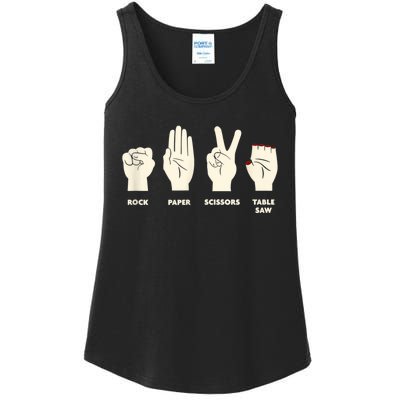 Rock Paper Scissors Table Saw Funny Carpenter Contractor Ladies Essential Tank