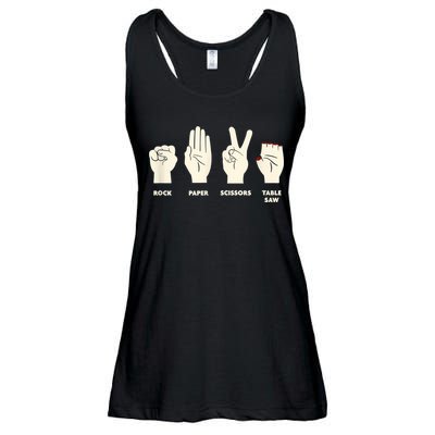 Rock Paper Scissors Table Saw Funny Carpenter Contractor Ladies Essential Flowy Tank
