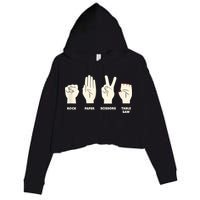 Rock Paper Scissors Table Saw Funny Carpenter Contractor Crop Fleece Hoodie
