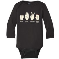 Rock Paper Scissors Table Saw Funny Carpenter Contractor Baby Long Sleeve Bodysuit