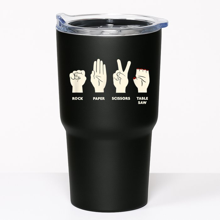 Rock Paper Scissors Table Saw Funny Carpenter Contractor Tumbler