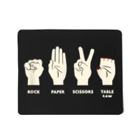 Rock Paper Scissors Table Saw Funny Carpenter Contractor Mousepad