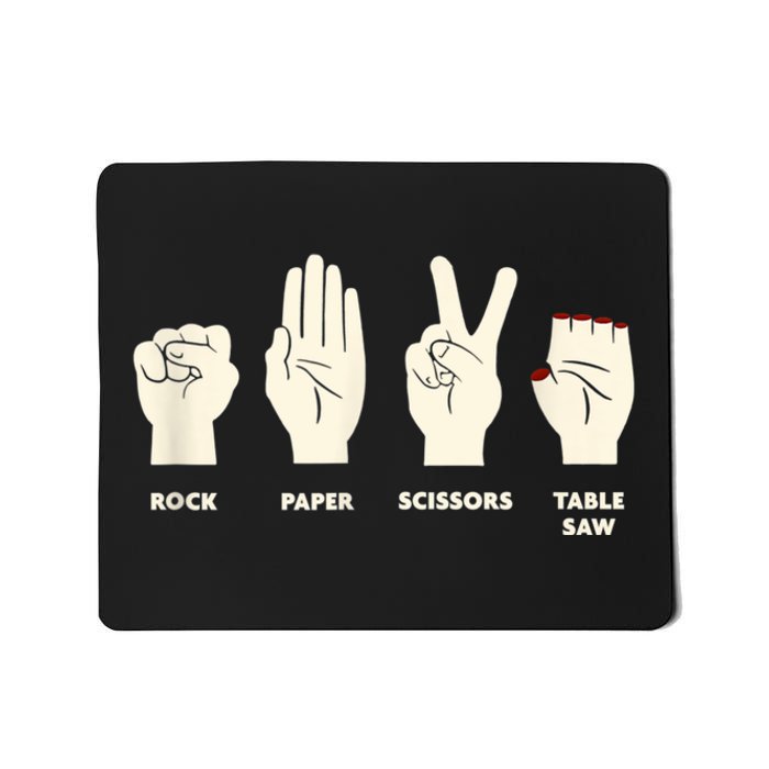 Rock Paper Scissors Table Saw Funny Carpenter Contractor Mousepad