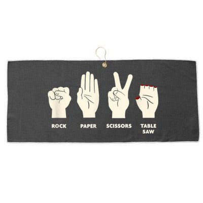 Rock Paper Scissors Table Saw Funny Carpenter Contractor Large Microfiber Waffle Golf Towel