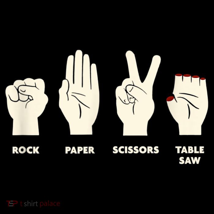 Rock Paper Scissors Table Saw Funny Carpenter Contractor Tall Sweatshirt