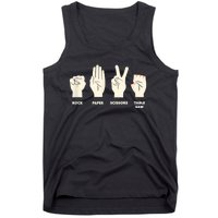 Rock Paper Scissors Table Saw Funny Carpenter Contractor Tank Top