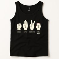 Rock Paper Scissors Table Saw Funny Carpenter Contractor Tank Top