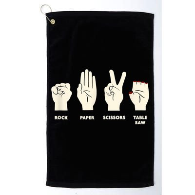 Rock Paper Scissors Table Saw Funny Carpenter Contractor Golf Towel