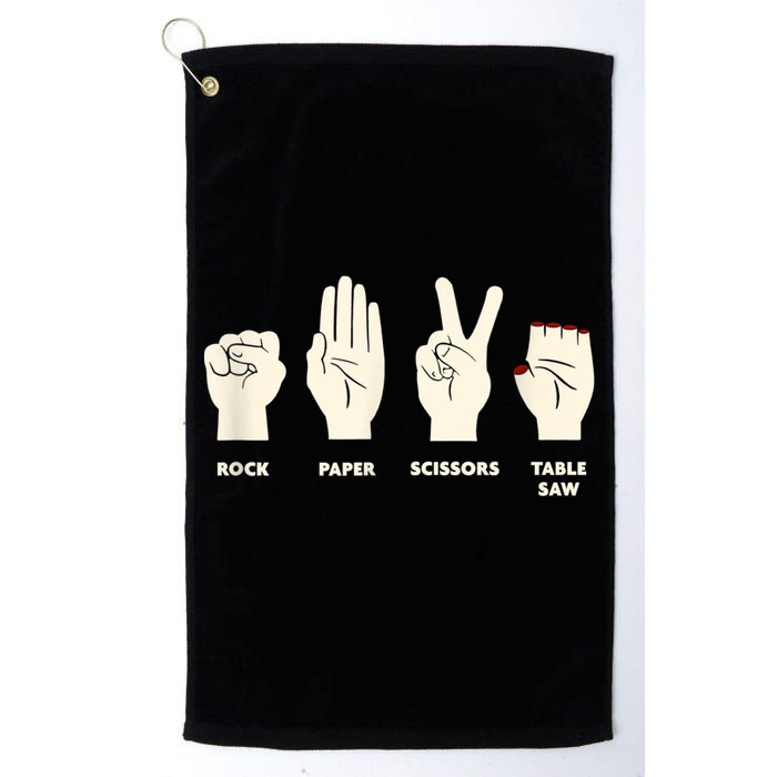 Rock Paper Scissors Table Saw Funny Carpenter Contractor Golf Towel